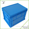 High strength PP plastic blue & grey turnover lid box